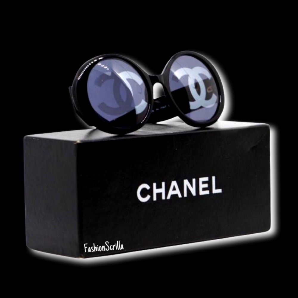 Vintage Chanel 1993 Runway Mirror CC Logo Editorial Round Lens Sunglasses - Picture 8 of 17